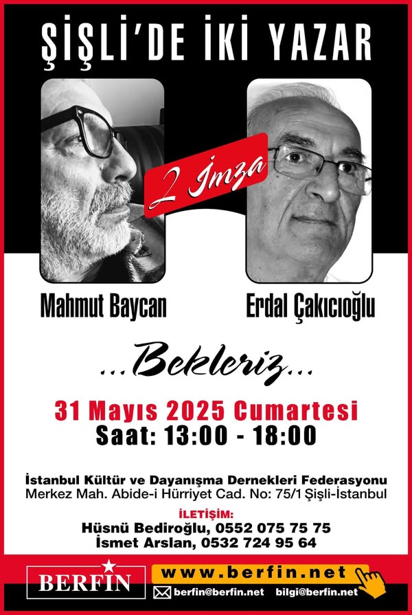 31 Mayıs 2025 Cumartesi Söyleşi – İmza Günü