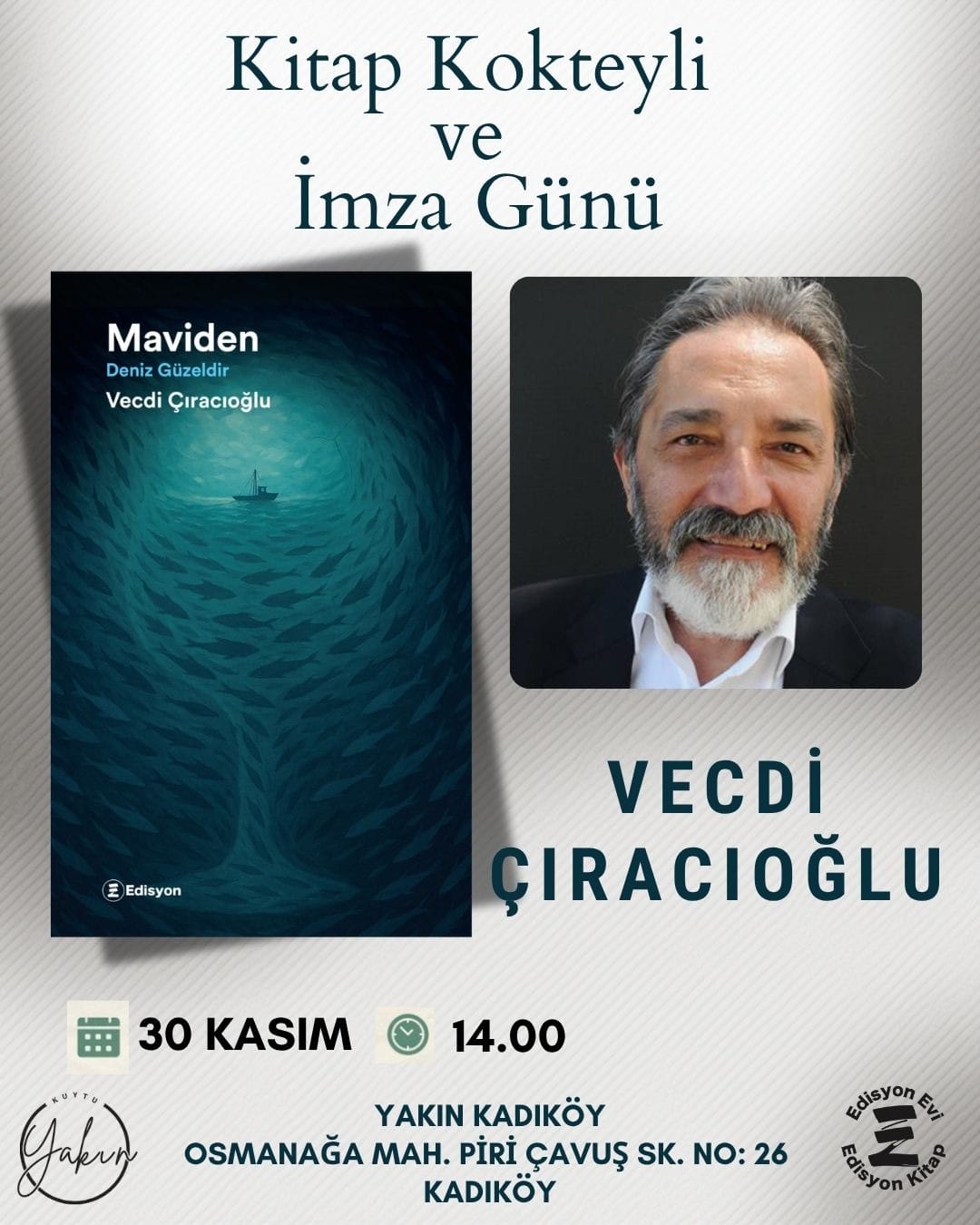 30 Kasım 2025 Pazar Vecdi Çıracıoğlu İmza Günü